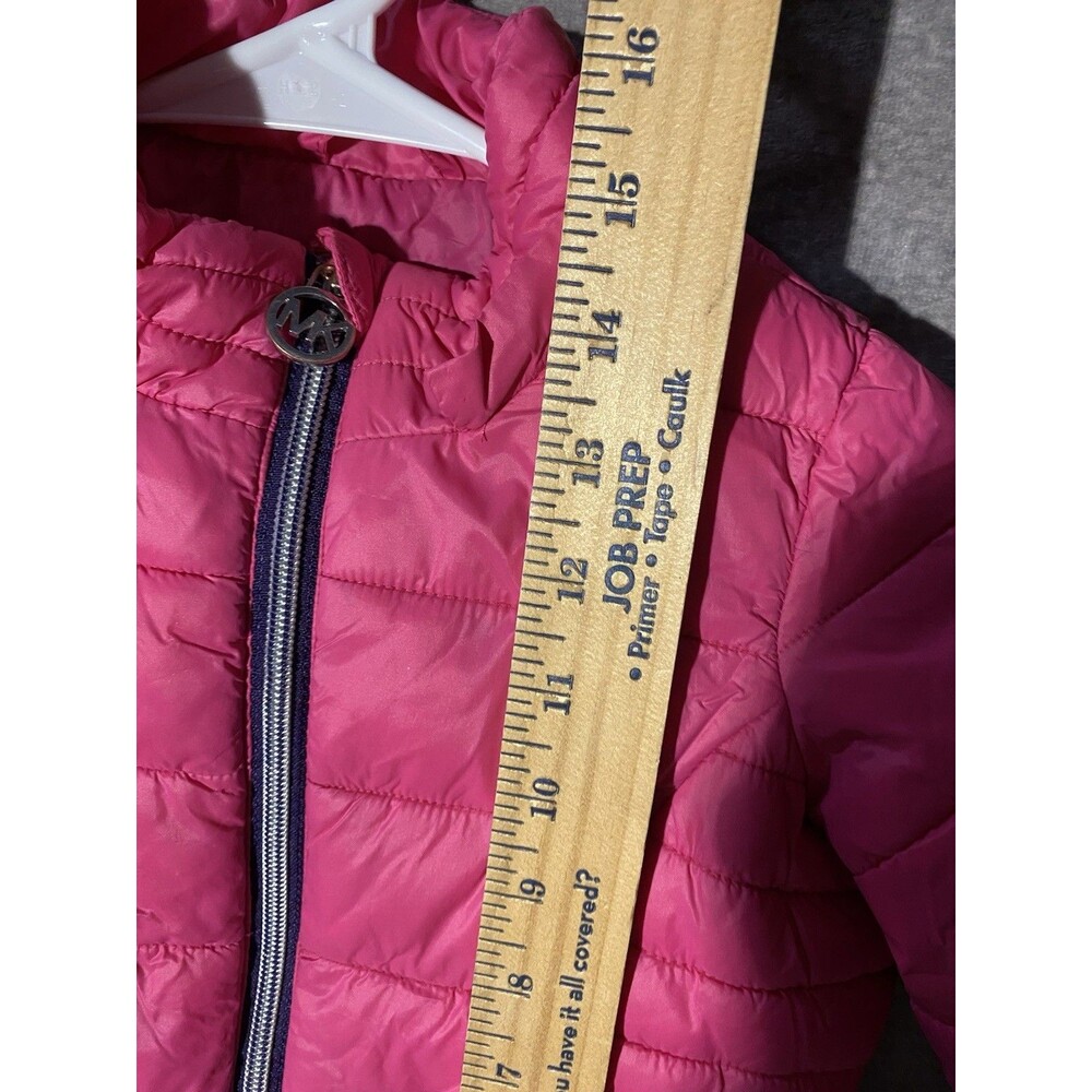 Michael Kors Toddler Girls Pink Puffer Jacket 3T Fleece Lined Winter Coat - Picture 5 of 9